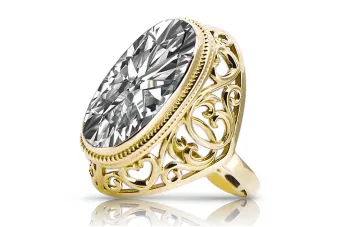  Cyrkónia 14k žlté zlato Vintage style vrc184y